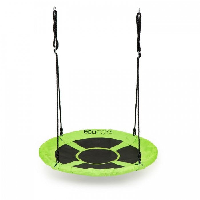 Leagan pentru copii rotund, tip cuib de barza, suspendat, 100 cm, Ecotoys MIR6001 - Verde