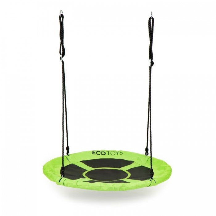 Leagan pentru copii rotund, tip cuib de barza, suspendat, 100 cm, Ecotoys MIR6001 - Verde