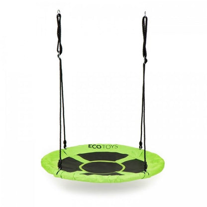 Leagan pentru copii rotund, tip cuib de barza, suspendat, 100 cm, Ecotoys MIR6001 - Verde