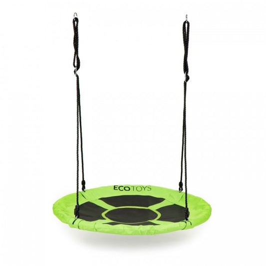 Leagan pentru copii rotund, tip cuib de barza, suspendat, 100 cm, Ecotoys MIR6001 - Verde