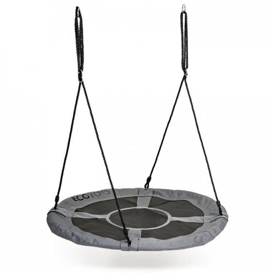 Leagan pentru copii rotund, tip cuib de barza, suspendat, 100 cm, Ecotoys MIR6001 - Gri
