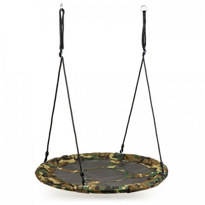 Leagan pentru copii rotund, tip cuib de barza, suspendat, 100 cm, Ecotoys MIR6001 - Camuflaj
