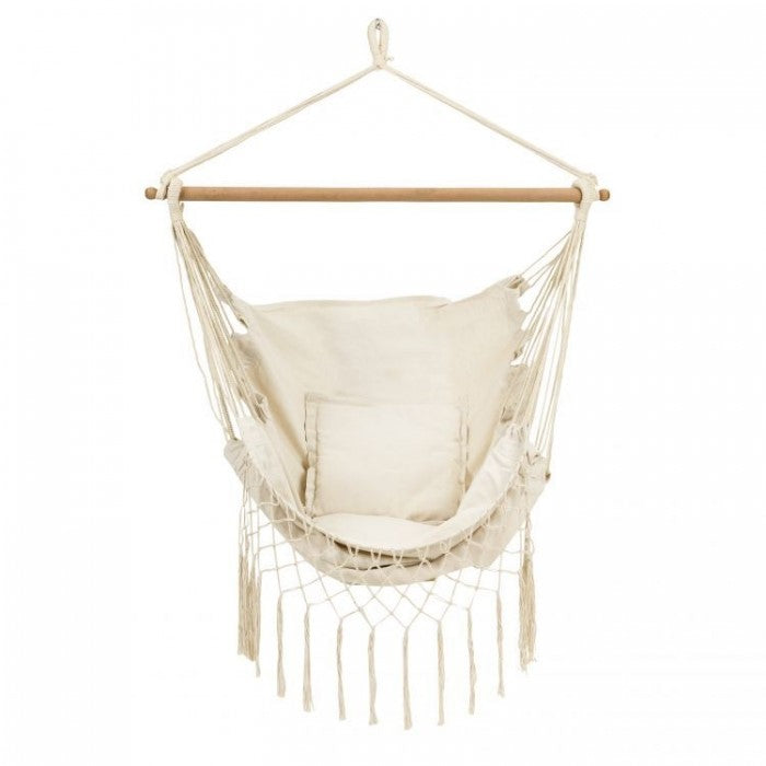 Leagan Suspendat Pentru Interior/exterior, Cu Spatar Si 2 Perne, Cuib De Barza, Alb, GW-918 