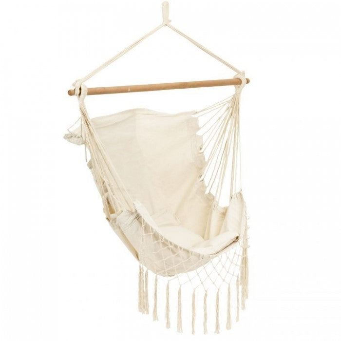 Leagan Suspendat Pentru Interior/exterior, Cu Spatar Si 2 Perne, Cuib De Barza, Alb, GW-918 