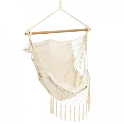 Leagan Suspendat Pentru Interior/exterior, Cu Spatar Si 2 Perne, Cuib De Barza, Alb, GW-918 