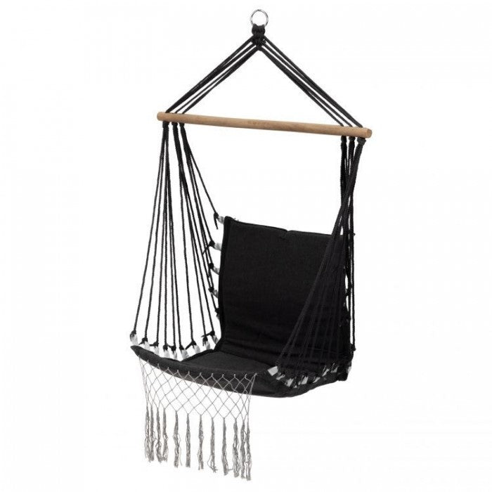 Leagan Suspendat Pentru Interior/exterior, Cu Spatar, Cuib De Barza, 120 kg, GW-923, Negru