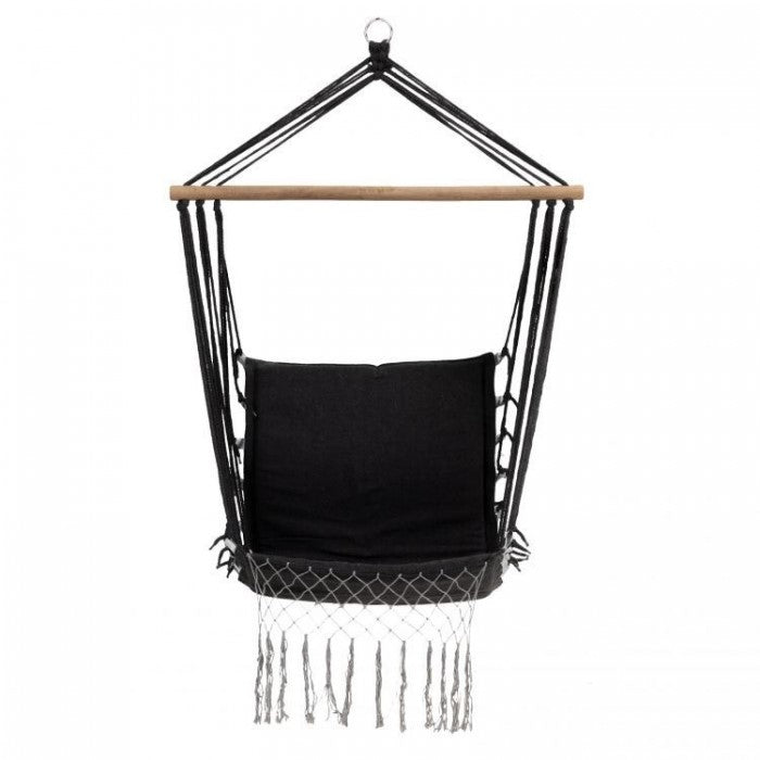 Leagan Suspendat Pentru Interior/exterior, Cu Spatar, Cuib De Barza, 120 kg, GW-923, Negru