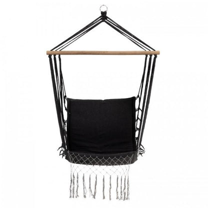 Leagan Suspendat Pentru Interior/exterior, Cu Spatar, Cuib De Barza, 120 kg, GW-923, Negru