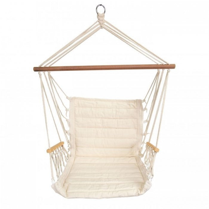 Leagan Suspendat Pentru Interior/exterior, Cu Spatar, 2 manere, Cuib De Barza, 120 kg, GW-924, Alb