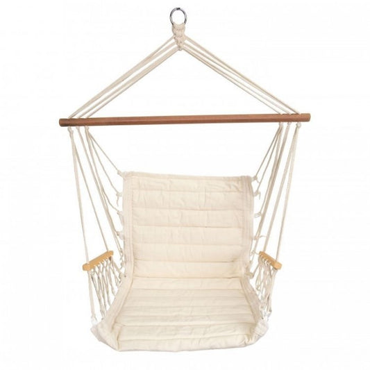 Leagan Suspendat Pentru Interior/exterior, Cu Spatar, 2 manere, Cuib De Barza, 120 kg, GW-924, Alb