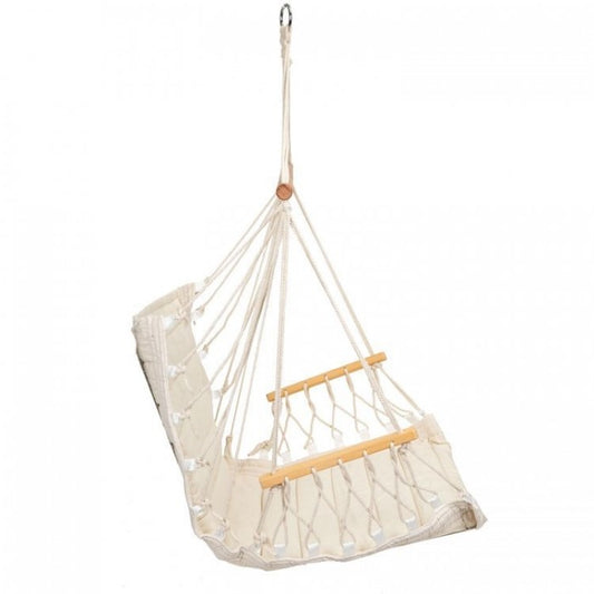 Leagan Suspendat Pentru Interior/exterior, Cu Spatar, 2 manere, Cuib De Barza, 120 kg, GW-924, Alb