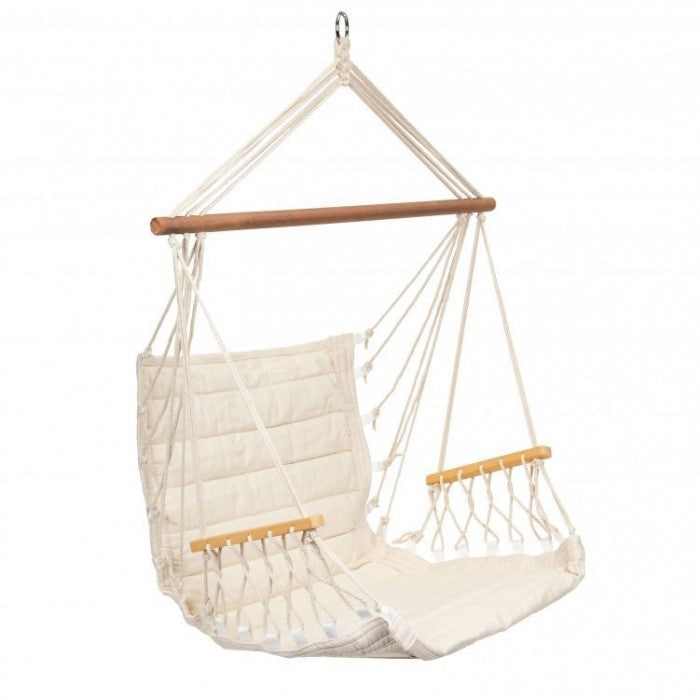 Leagan Suspendat Pentru Interior/exterior, Cu Spatar, 2 manere, Cuib De Barza, 120 kg, GW-924, Alb