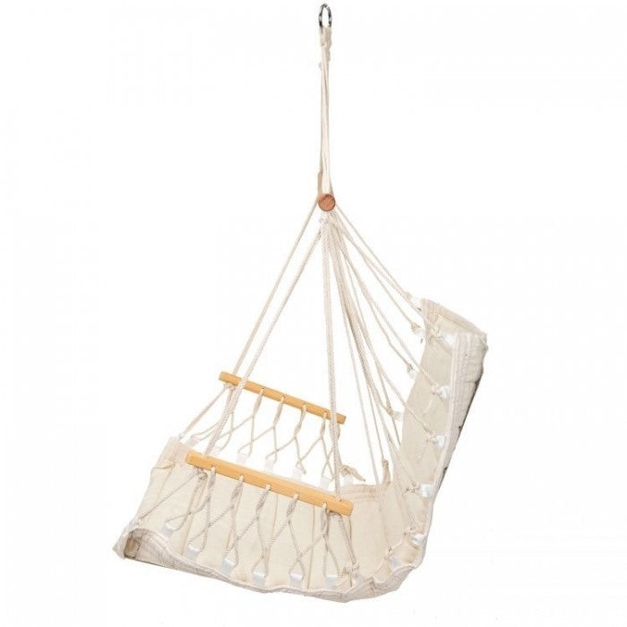 Leagan Suspendat Pentru Interior/exterior, Cu Spatar, 2 manere, Cuib De Barza, 120 kg, GW-924, Alb