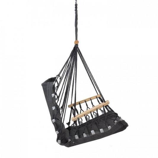 Leagan Suspendat Pentru Interior/exterior, Cu Spatar, 2 manere, Cuib De Barza, 120 kg, GW-924, Gri