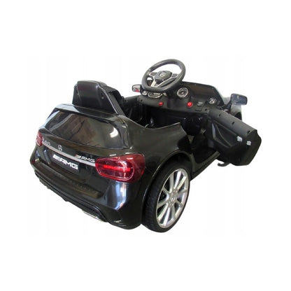Masinuta electrica cu telecomanda, roti EVA, scaun piele Mercedes GLA45 - Negru