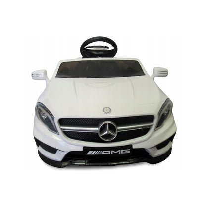 Masinuta electrica cu telecomanda, roti EVA, scaun piele Mercedes GLA45 - Alb