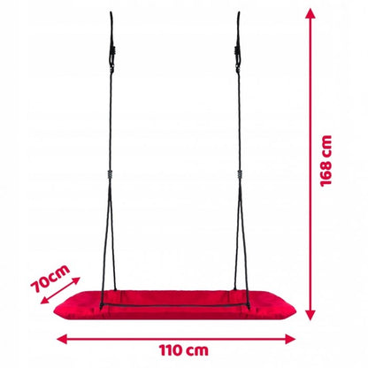 Leagan tip cuib pentru copii, dreptunghiular XXL, 110 x 70 cm, 150 kg, Neo-Sport 1011, Rosu