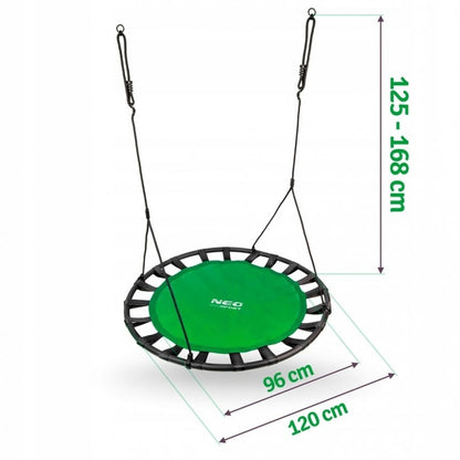 Leagan tip cuib pentru copii, 120 cm, 150 kg, Neo-Sport 1031, Verde