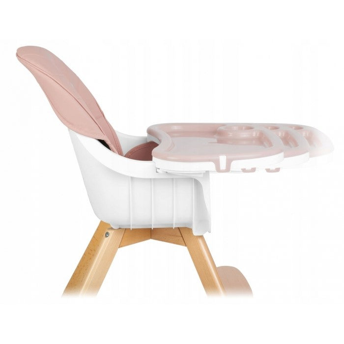 Scaun de masa 3 in 1, cu picioare din lemn, 63 x 58 x 90 cm, Ricokids Lilo 700203 - Roz