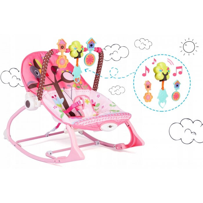 Balansoar 3 in 1 cu vibratii Ricokids 7303, Roz