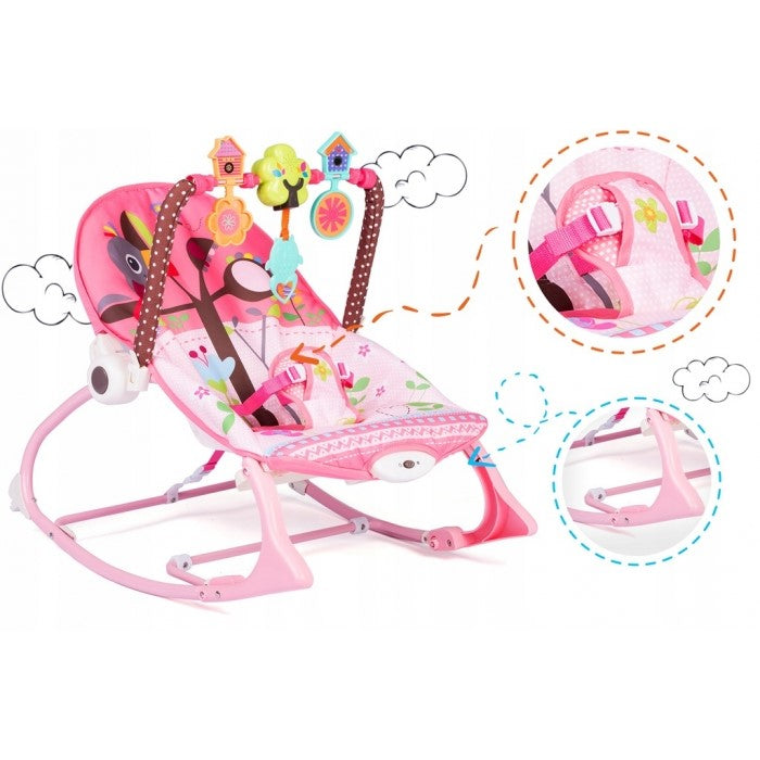 Balansoar 3 in 1 cu vibratii Ricokids 7303, Roz