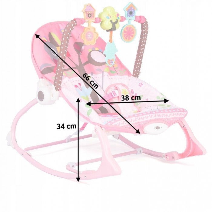 Balansoar 3 in 1 cu vibratii Ricokids 7303, Roz