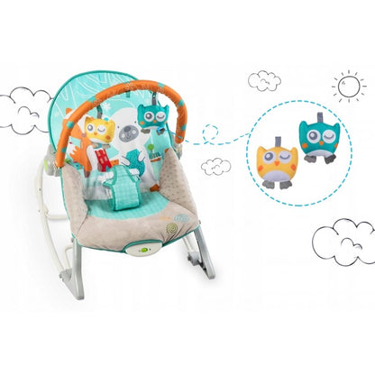 Balansoar cu vibratii, vulpita si ursul, Ricokids 7309 - Turcoaz