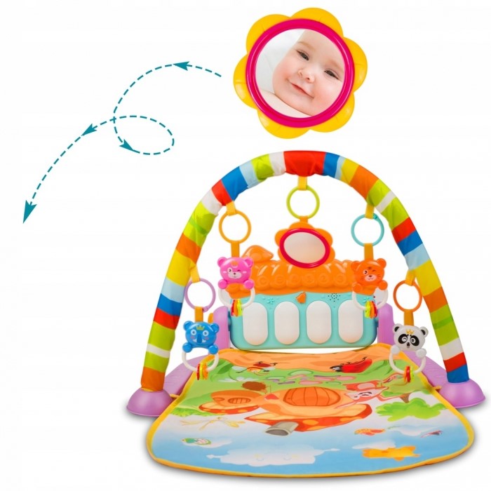 Salteluta de joaca XXL, pian cu 9 melodii si 5 jucarii Ricokids 7315, Multicolora