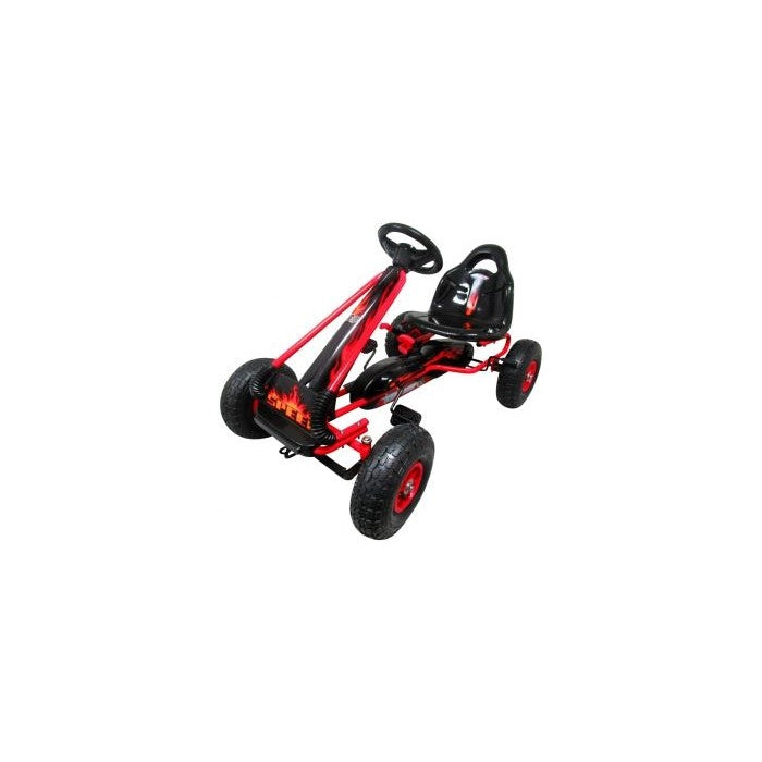 Kart cu pedale Gokart, 3-6 Ani, roti pneumatice din cauciuc, frana de mana, G3 R-Sport - Rosu