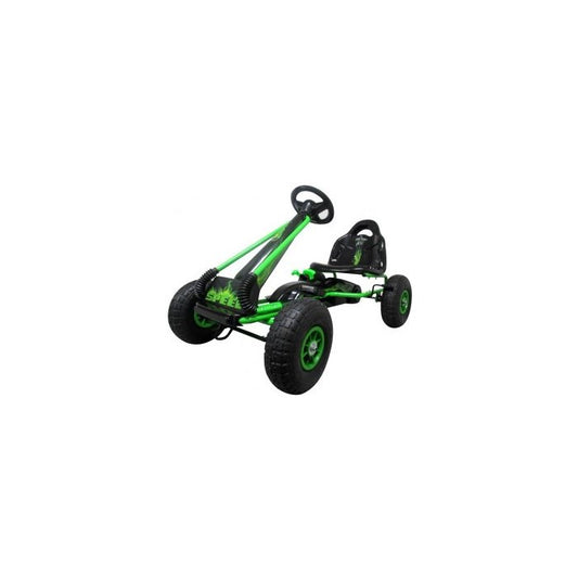 Kart cu pedale Gokart, 3-6 Ani, roti pneumatice din cauciuc, frana de mana, G3 R-Sport - Verde