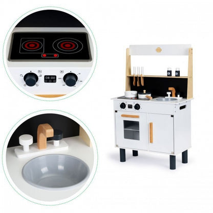 Bucatarie din lemn cu sunete si LED-uri Ecotoys CA12202