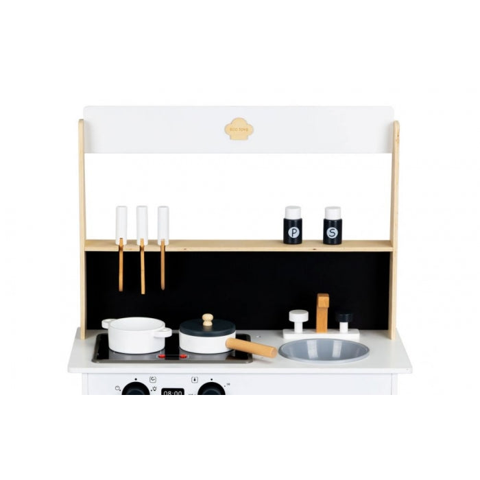 Bucatarie din lemn cu sunete si LED-uri Ecotoys CA12202