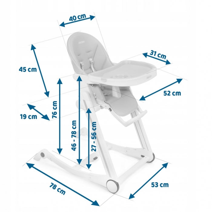 Scaun de masa cu roti Ricokids Tugo - Gri