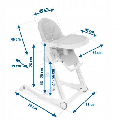 Scaun de masa cu roti Ricokids Tugo - Gri