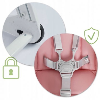 Scaun de masa cu roti Ricokids Tugo - Roz