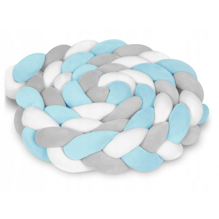 Protectie laterala pentru patut, impletita, 3 m, Ricokids 722101 - Albastru