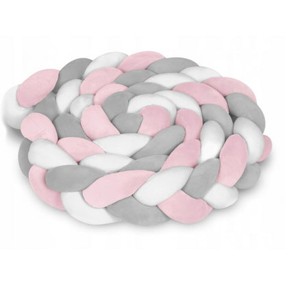 Protectie laterala pentru patut, impletita, 3 m, Ricokids 722103 - Roz