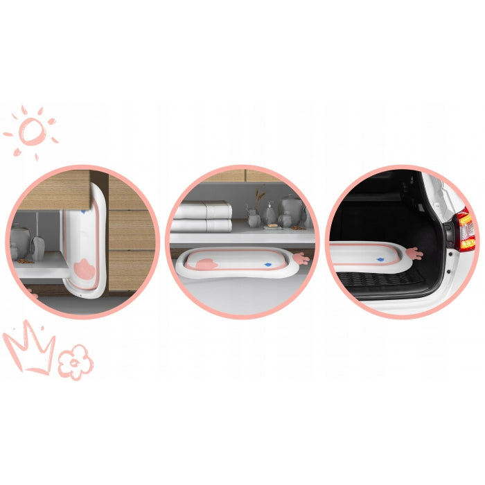 Cadita de baie cu dop de scurgere si pernita inclusa Ricokids RK-280 - Roz