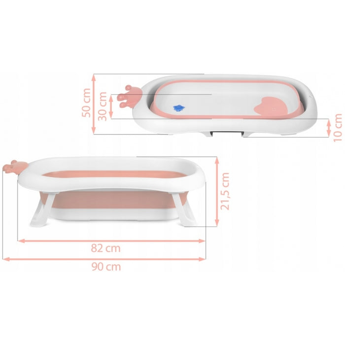 Cadita de baie cu dop de scurgere si pernita inclusa Ricokids RK-280 - Roz