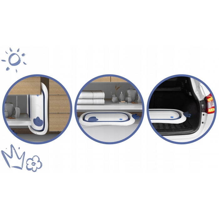 Cadita de baie cu dop de scurgere si pernita inclusa Ricokids RK-280 - Albastru