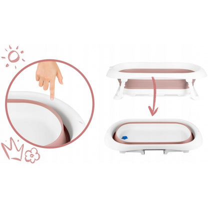 Cadita de baie cu dop de scurgere Ricokids RK-281 - Roz