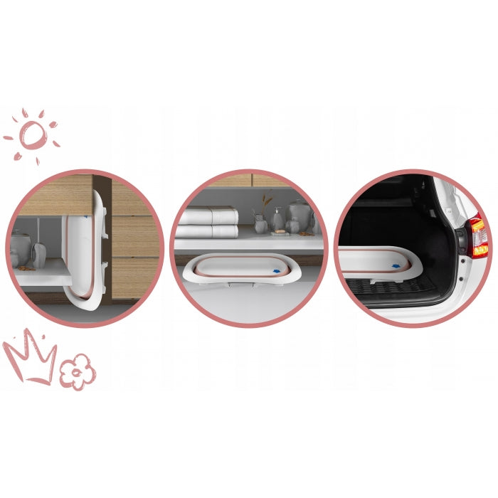 Cadita de baie cu dop de scurgere Ricokids RK-281 - Roz