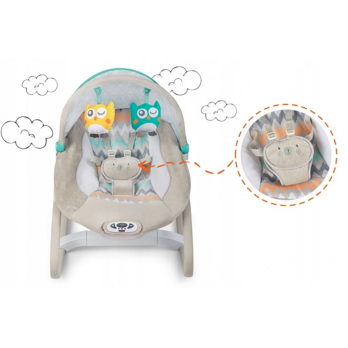 Balansoar cu vibratii si muzica Ricokids 7320 - Gri