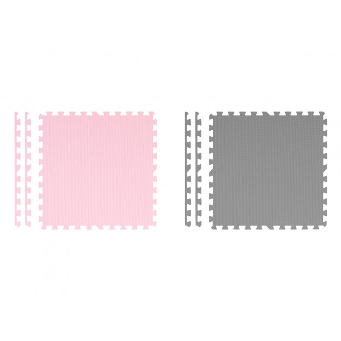 Salteluta de joaca tip puzzle 180 X 180 cm Ricokids 7498 - Roz - Gri