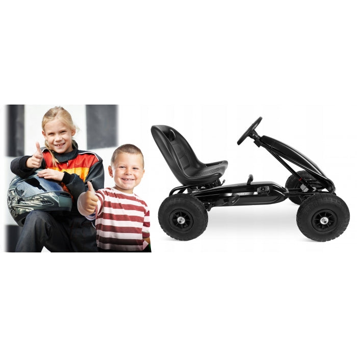 Kart cu pedale si roti gonflabile, Gokart RK-590 Ricokids 759000, Negru