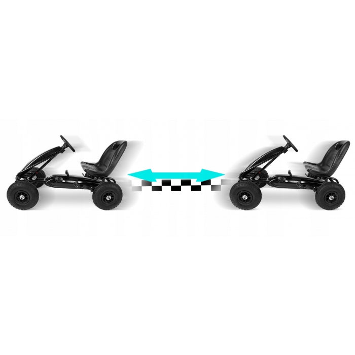 Kart cu pedale si roti gonflabile, Gokart RK-590 Ricokids 759000, Negru