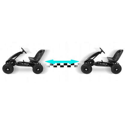 Kart cu pedale si roti gonflabile, Gokart RK-590 Ricokids 759000, Negru