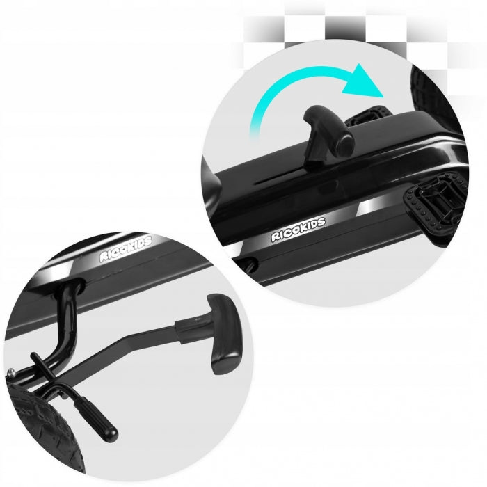 Kart cu pedale si roti gonflabile, Gokart RK-590 Ricokids 759000, Negru