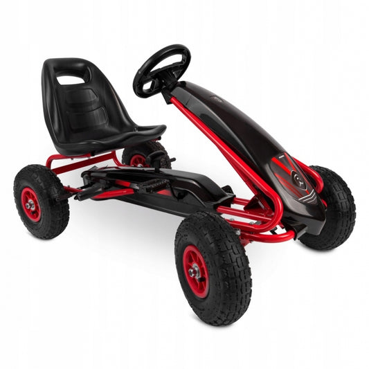 Kart cu pedale si roti gonflabile, Gokart RK-590 Ricokids 759001, Rosu