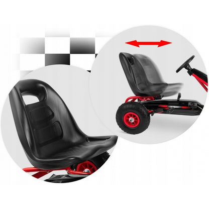 Kart cu pedale si roti gonflabile, Gokart RK-590 Ricokids 759001, Rosu